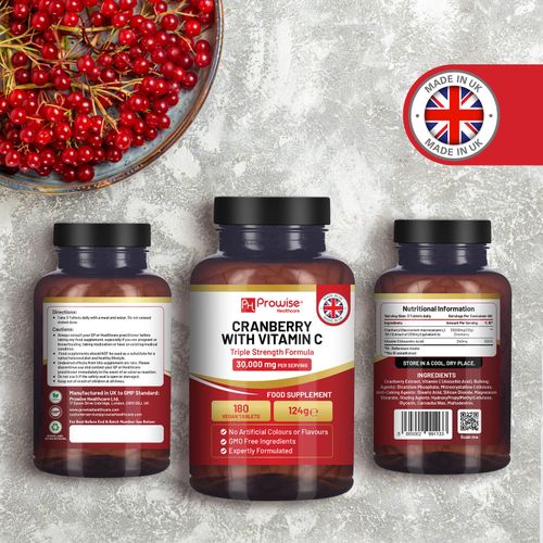 Cranberry with Vitamin C I 180 Vegan Tablets